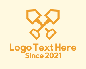 Land Developer - Yellow Shovel Construction logo design