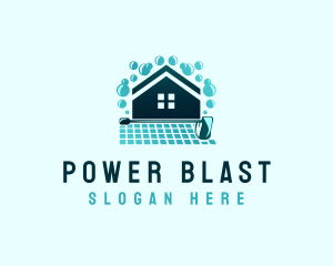 Bubble Tiles Power Washer logo design