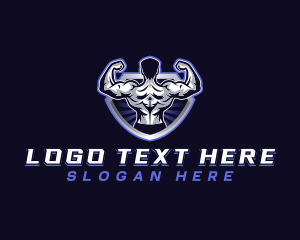 Muscle - Gym Shield Fitness logo design