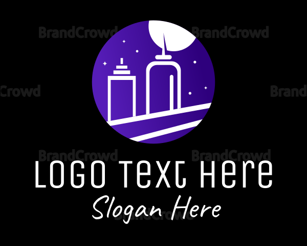 Night Cityscape Condiments Outline Logo