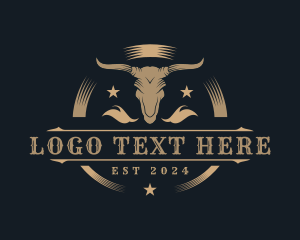 Cow - Bull Horn Ranch logo design