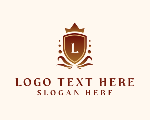 Golden - Regal Crown Shield logo design