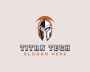 Spartan Warrior Helmet logo design