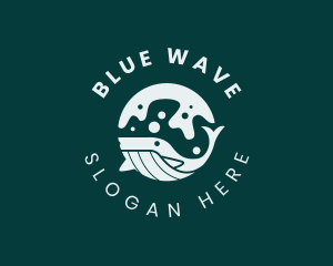Ocean Blue Whale logo design