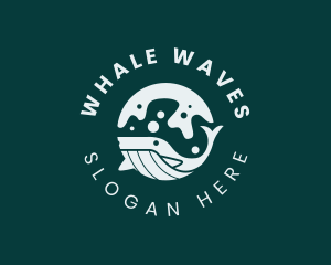 Ocean Blue Whale logo design