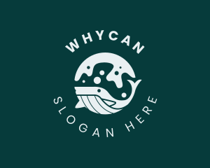 Sanctuary - Ocean Blue Whale logo design