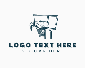 Basketball - Basketball Hoop Backboard logo design