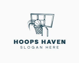 Basketball - Basketball Hoop Backboard logo design
