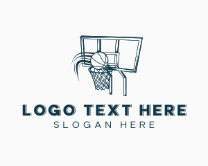 Ball Game - Basketball Hoop Backboard logo design