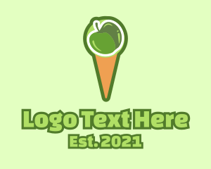Flavor - Green Apple Ice Cream logo design