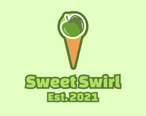 Soft Serve - Green Apple Ice Cream logo design