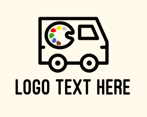 Delivery Van - Artist Palette Paint Truck logo design