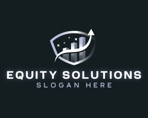 Equity - Shield Statistics Growth logo design