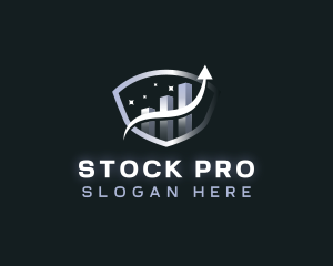 Stock - Shield Statistics Growth logo design