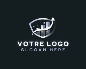 Stock - Shield Statistics Growth logo design