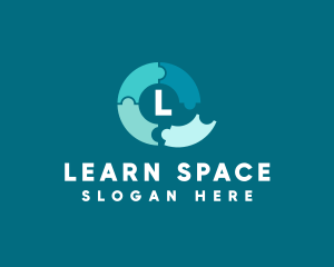 Classroom - Jigsaw Puzzle Daycare Learning logo design