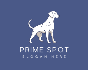 Blue White Dalmatian Dog logo design