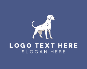 Blue White Dalmatian Dog logo design