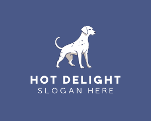 Blue White Dalmatian Dog logo design