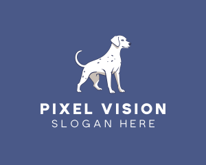 Blue White Dalmatian Dog logo design