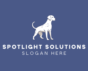 Blue White Dalmatian Dog logo design