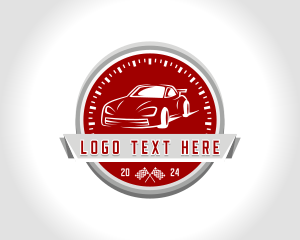 Race Flag - Race Car Automobile logo design