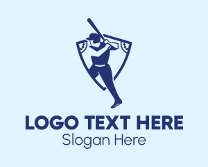 Sports Club - Baseball Player Team Crest logo design