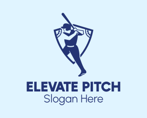 Pitch - Baseball Player Team Crest logo design