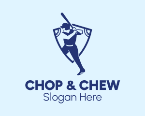 Sports Team - Baseball Player Team Crest logo design