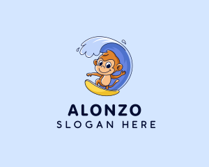 Resort Monkey Surfing logo design