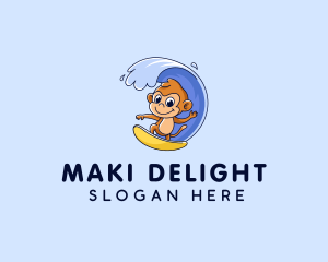 Resort Monkey Surfing logo design