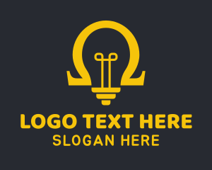 Plug - Omega Light Bulb logo design