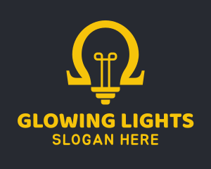 Omega Light Bulb  logo design