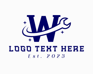 Fixing - Industrial Mechanic Wrench Letter W logo design