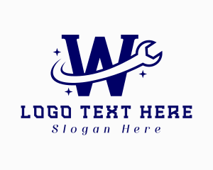 Industrial Mechanic Wrench Letter W  Logo