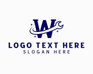 Letter W - Industrial Wrench Letter W logo design