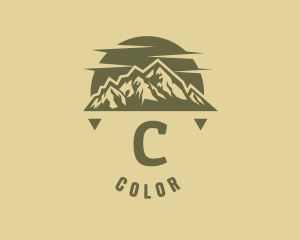 Campground - Rustic Sunset Moutain Range logo design