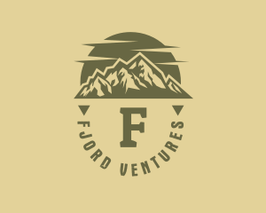 Fjord - Rustic Sunset Moutain Range logo design