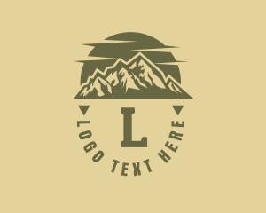 Rustic Sunset Moutain Range Logo