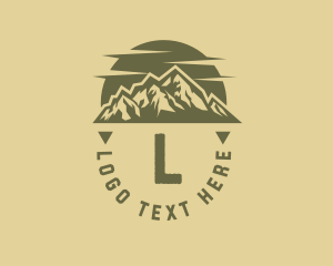 Mountain - Rustic Sunset Moutain Range logo design