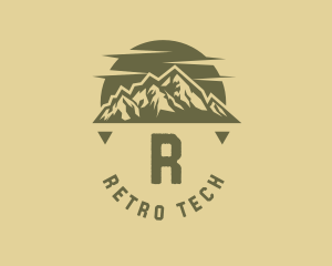 Rustic Sunset Moutain Range logo design