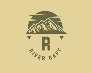 Rustic Sunset Moutain Range logo design