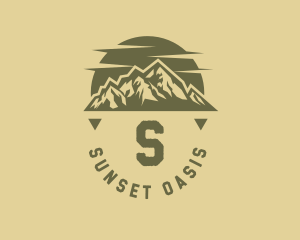 Rustic Sunset Moutain Range logo design