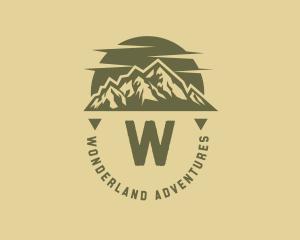 Rustic Sunset Moutain Range logo design