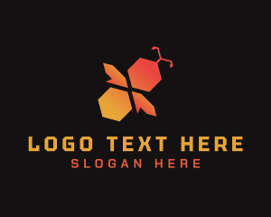 Hexagonal Bee Wings Logo