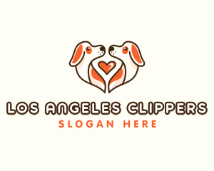 Cute Puppy Heart Logo