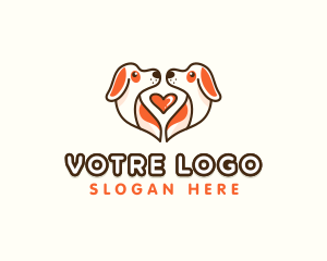 Cute Puppy Heart Logo