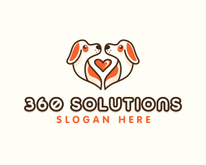 Cute Puppy Heart logo design