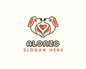 Cute Puppy Heart logo design