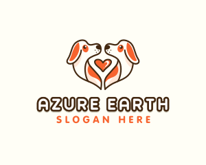 Cute Puppy Heart logo design